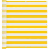 vidaXL Balkonscherm 110 x 600 cm Oxford Stof Rechthoekig Geel en Wit