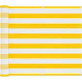 vidaXL Balkonscherm 100 x 300 cm Oxford Stof Rechthoekig Geel en Wit