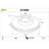 Valeo 673099 Remschijf