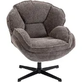 HOMCOM Accentstoel-Polyester, Metaal-86L x 76B x 88H cm-Grijs