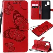 Mobigear Butterfly Bookcase voor Samsung Galaxy A21s - Rood