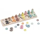 Eurekakids houten educatief speelgoed stapel- en telpuzzel Montessori.