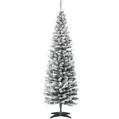 HOMCOM Kerstboom Kunststof, Metaal Ø55 x 180H cm Groen+Wit