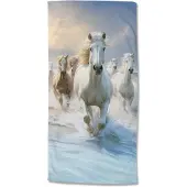 Good Morning Kinder Strandlaken Velours Wild and Free 75x150cm - aqua