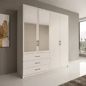 Meubella - Puro - Kledingkast met 4 deuren - Beige - 196x60x215 cm