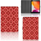 B2Ctelecom iPad 10.2 2019 | iPad 10.2 2020 | 10.2 2021 Tablet Hoes Batik Rood
