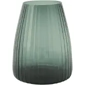 XLBoom DIM 2.0 Medium Groen – Mondgeblazen glazen vaas met streeppatroon – Verkrijgbaar in Green | Blue | Grey – Tijdloze design vaas door Ann & GJ