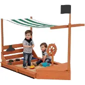 Outsunny - Zandbak - met zonnedak - incl. kinderspeelkeukenset