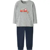 Name it Nachtkledij donkerblauw / grijs gemêleerd / vuurrood