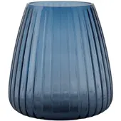 XLBoom DIM 2.0 Small Blauw – Mondgeblazen glazen vaas met streeppatroon – Verkrijgbaar in Green | Blue | Grey – Tijdloze design vaas door Ann & GJ