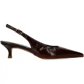 Manfield Bruine lakleren slingbacks | Maat 42