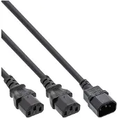 InLine Y-cable - Répartiteur d'alimentation - IEC 60320 C14 pour power IEC 60320 C13 - 5 m - noir - Allemagne