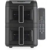 Progress Dual Tier Air Fryer - Verticale Dual Drawer Air Fryer, Gemakkelijke Kijkvensters, Kook Over 4 Niveaus, 9L Capaciteit, 2 x 4.5L Kookmanden, PFAS-vrije coating