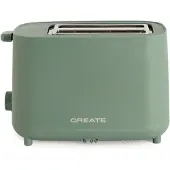 Create - Broodrooster van 750 W, Met beveiligingssysteem, Zes vermogensniveaus, Sage- TOAST STUDIO