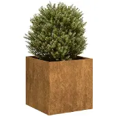 vidaXL Plantenbak roestig 40x40x40 cm weervast staal