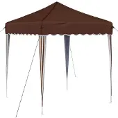 vidaXL Pop-up Feesttent 195 x 195 x 245 cm Bruin Oxford Stof
