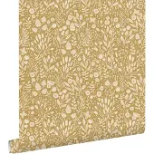 ESTAhome behang bloemetjes okergeel - 50 x 900 cm - 131252