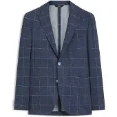 BOSS Slim-fit colbert van geruite stretchjersey