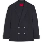 HUGO Modern-fit blazer in popeline van een wolmix