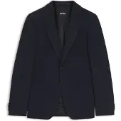 BOSS Slim-fit colbert van wasbare stretchwol