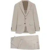 BOSS Slim-fit tweedelig pak van wol en zijde