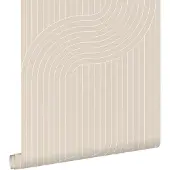 ESTAhome behang grafische lijnen beige - 50 x 900 cm - 139927