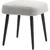 MODFU Poef 42x42x47 cm van polyester, gestoffeerd, lichtgrijs