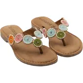 Lazamani Teenslipper bruin / lichtoranje / rosa