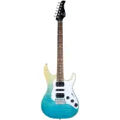 Mooer GTRS Soloist 810 Intelligent Guitar Blue Burst elektrische gitaar met gigbag