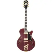 D'angelico Deluxe SS Stairstep Trans Wine semi-akoestische gitaar met koffer