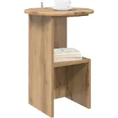 vidaXL Bijzettafel Artisanaal eiken Ø 39,5 x 55 cm Bewerkt hout