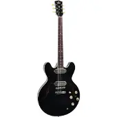 Sigma HBA-102P-BK Semi-Hollow P90 zwarte semi-akoestische gitaar met softcase