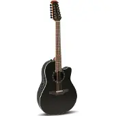 Ovation 2751AX-5-G Standard Balladeer Deep Contour Cutaway Black 12-snarige elektrisch-akoestische westerngitaar