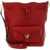 Coccinelle Leren schoudertas Beat Generatio Bucket Bag Scarlet rood