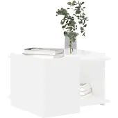 vidaXL Salontafel Wit 50,5 x 50 x 33 cm Bewerkt hout