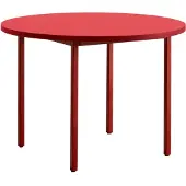 HAY Tafel Two-Colour Maroon Red Powder Coated Steel Frame Red Ø105 x H74 cm
