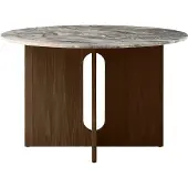 Audo Copenhagen Androgyne Round Eettafel 120 cm | Dark Stained Oak | Grey Galaxy Marble