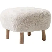 &tradition Little Petra Atd1 Pouf Sheepskin Moonlight/ - Fauteuils & poefs Hout Oiled Oak - 134429A235A042A745