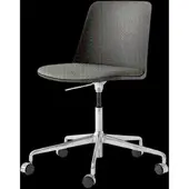 &tradition Rely Hw29 Dining Chair Without Armrests Swivel With Castors Upholstered Seat /Aluminium/canvas 0926 - Stoelen Staal Bronze Green - 134017A074A004