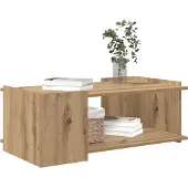 vidaXL Salontafel Artisanaal eiken 90 x 50 x 33 cm Bewerkt hout