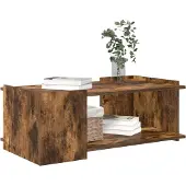 vidaXL Salontafel Gerookt eiken 90 x 50 x 33 cm Bewerkt hout