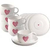 Villeroy & Boch Espressotassen mit Untertassen With Love 60 ml Set van 6