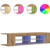 vidaXL Tv-meubel met LED 90x39x30 cm bewerkt hout artisanaal eiken