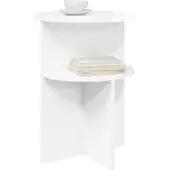 vidaXL Bijzettafel Hoogglans Wit Ø 39,5 x 55 cm Bewerkt hout