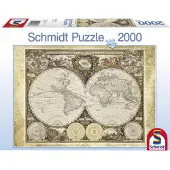 Schmidt 2000-delige puzzel van Schmidt Spiele, afbeelding: historische wereldkaart, artikelnummer: 58178