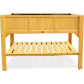 OEM Verhoogde tuinbed met ladder, 119 x 57 x 90 cm, geel