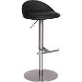 Wohnling barkruk Durable M1, roestvrij staal geborsteld, zwart; WL1.281