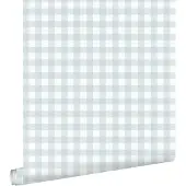 ESTAhome behang geblokt motief lichtblauw - 53 cm x 10.05 m - 131298
