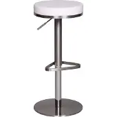 Wohnling barkruk Durable M7, roestvrij staal geborsteld, wit; WL1.294