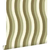 ESTAhome behang golvende strepen groen - 50 x 900 cm - 131611